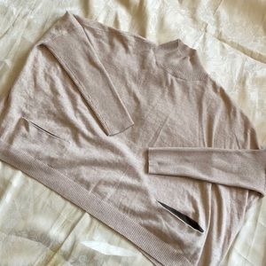 Beige/cream Mock Turtle Neck Oversize Sweater. Large